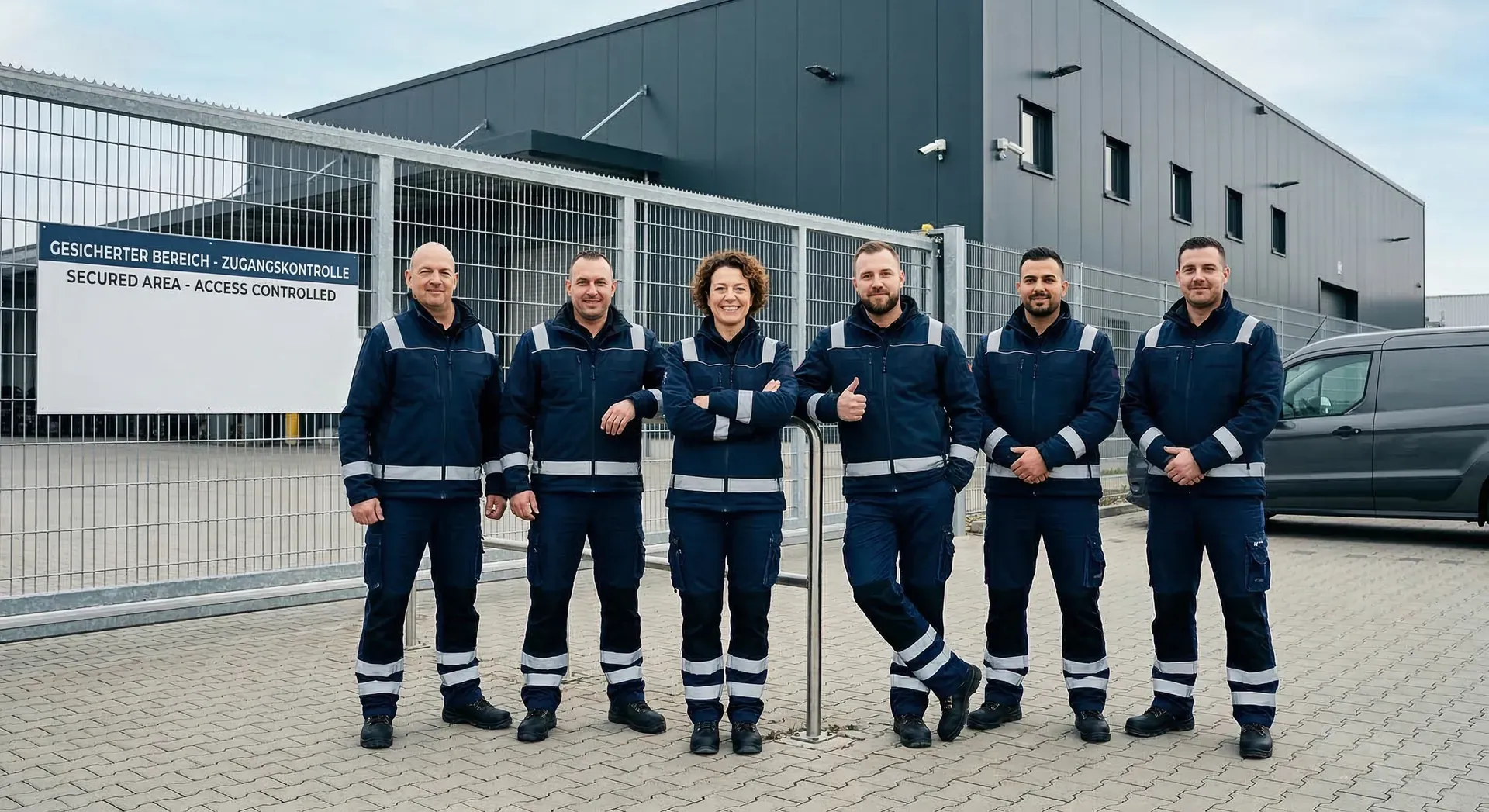 Teamfoto — Mitarbeiter von ML Sicherheit + Service
